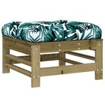 vidaXL Repose-pieds de jardin et coussins lot de 2 bois pin imprégné