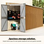 vidaXL Abri de jardin mural marron 118 x 382 x 178 cm Acier galvanisé