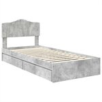 vidaXL Lit de Rangement Gris béton 90 x 190 cm Bois d'ingénierie