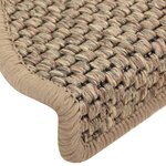 vidaXL Tapis d'escalier autocollants 15 Pièces 65x21x4 cm Beige foncé