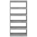 vidaXL Bibliothèque/Séparateur de pièce Sonoma gris Bois d'ingénierie
