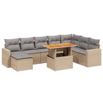 vidaXL Salon de jardin avec coussins 9 Pièces beige résine tressée