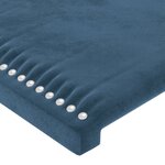 vidaXL Tête de lit à LED Bleu foncé 203x16x118/128 cm Velours