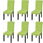 vidaXL Housse de chaise droite extensible 6 Pièces vert