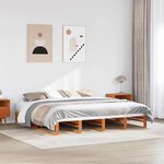 vidaXL Cadre de lit sans matelas cire marron 180x200cm bois pin massif