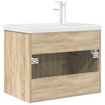vidaXL Armoire lavabo de salle de bain et vasque et robinet intégrés