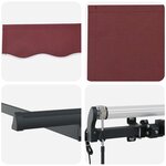 vidaXL Auvent Rétractable Bordeaux 300 x 200 cm tissu