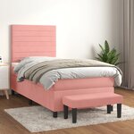 vidaXL Sommier à lattes de lit et matelas Rose 80x200 cm Velours