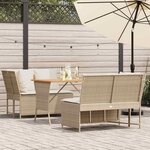 vidaXL Salon de jardin avec coussins 3 Pièces beige résine tressée