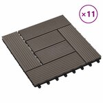 vidaXL Carreau de terrasse 11 Pièces Marron foncé 30 x 30 cm WPC