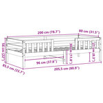 vidaXL Cadre de lit sans matelas 80x200 cm bois massif de pin