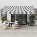 vidaXL Auvent rétractable anthracite et blanc 4 5x3 m tissu/aluminium