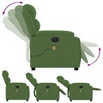 vidaXL Fauteuil inclinable de massage électrique vert clair velours