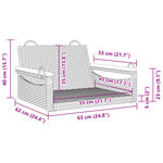 vidaXL Balancelle noir 63x62x40 cm résine tressée