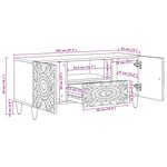 vidaXL Meuble TV Marron 105 x 33 5 x 46 cm Bois de mangue massif