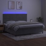 vidaXL Sommier à lattes de lit avec matelas LED Gris clair 200x200 cm