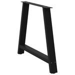 vidaXL Pieds de table à manger en forme de A  2 pièces  noir  100 x (72-73) cm  acier