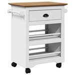 VidaXL Chariot de cuisine BODO blanc et marron 67 5x45x80 cm