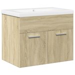 vidaXL Armoire lavabo de salle de bain et bassin intégré chêne sonoma