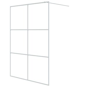 vidaXL Paroi de douche Blanc 140x195 cm Verre ESG transparent