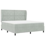 vidaXL Lit à ressorts avec matelas Gris clair 180 x 200 cm Velours