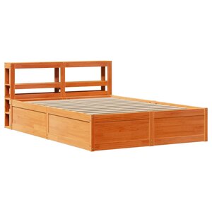 vidaXL Cadre de lit et tête de lit cire marron 150x200 cm bois de pin