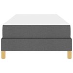 vidaXL Lit à ressorts avec matelas Gris foncé 90 x 190 cm tissu