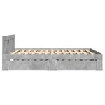 vidaXL Cadre de lit avec tête de lit gris béton 135x190 cm