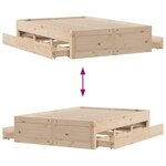 vidaXL Cadre de lit sans matelas avec tiroirs 140x190 cm bois de pin