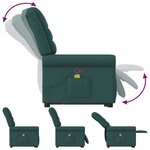 vidaXL Fauteuil inclinable de massage Vert foncé Tissu