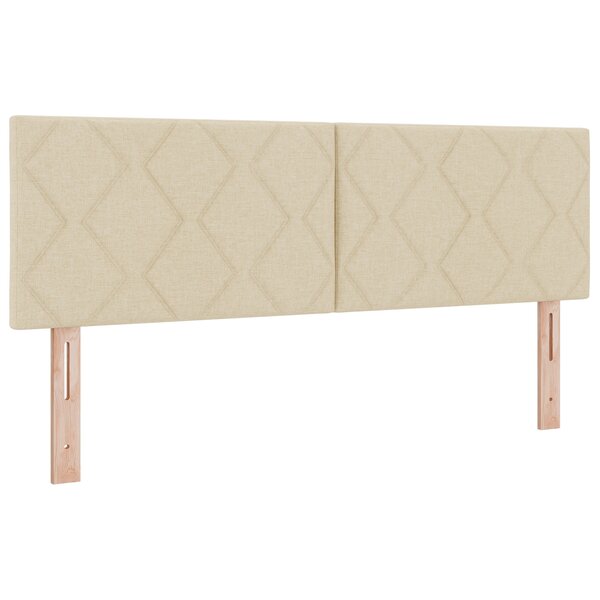 vidaXL Tête de lit design blocs de diamants crème  160 cm  en tissu.