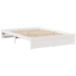 vidaXL Lit bibliothèque sans matelas blanc 160x200 cm bois pin massif
