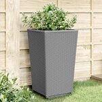 vidaXL Jardinières 2 Pièces gris clair 32 5x32 5x57 cm polypropylène