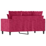 vidaXL Canapé à 2 places Rouge bordeaux 120 cm Velours