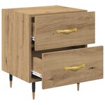 vidaXL Cabinet de chevet avec tiroir Chêne artisanal 40 x 35 x 47 5 cm