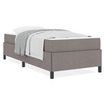 vidaXL Lit à ressorts Taupe  Noir 100 x 200 cm Tissu  Bois Engineered