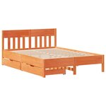 vidaXL Cadre de lit sans matelas cire marron 140x190cm bois pin massif