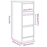 vidaXL Buffet chêne noir 29 5x34x76 cm bois d'ingénierie