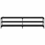 vidaXL Meuble TV Chêne noir 200 x 30 x 50 cm Bois d'ingénierie et fer