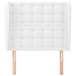 vidaXL Tête de lit avec oreilles Blanc 83x23x118/128 cm Similicuir