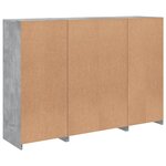 vidaXL Buffets avec lumières LED 3 Pièces gris béton bois d'ingénierie