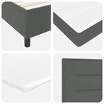 vidaXL Lit à sommier gris foncé 90x200 cm Tissu