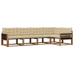 vidaXL Ensemble de canapés d'extérieur 5 Pièces Naturel et Beige