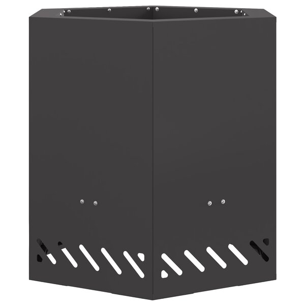 vidaXL Foyer sans fumée hexagonal noir 48x48x51 cm en acier