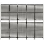 vidaXL Cloison de séparation 5 panneaux gris résine tressée