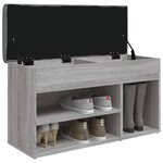 vidaXL Banc à chaussures sonoma gris 82x32x45 5 cm bois d'ingénierie