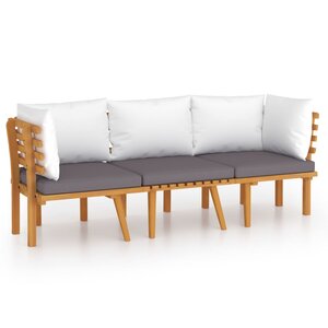 Salon de jardin meuble d'extérieur ensemble de mobilier 3 pièces avec coussins bois d'acacia solide 02_0015925