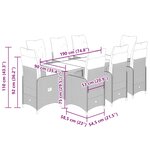 vidaXL Ensemble de bistro de jardin 9 Pièces coussins noir poly rotin