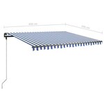 vidaXL Auvent manuel rétractable avec LED 450x350 cm Bleu et blanc