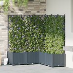 vidaXL Jardinier avec Treillis 5 Pièces Gris Clair 120x120x143 cm